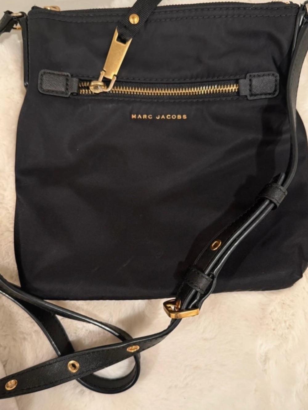 Marc Jacobs Black Crossbody Bag with Gold Hardware